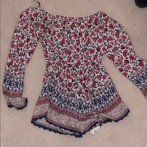 Floral off shoulder  romper